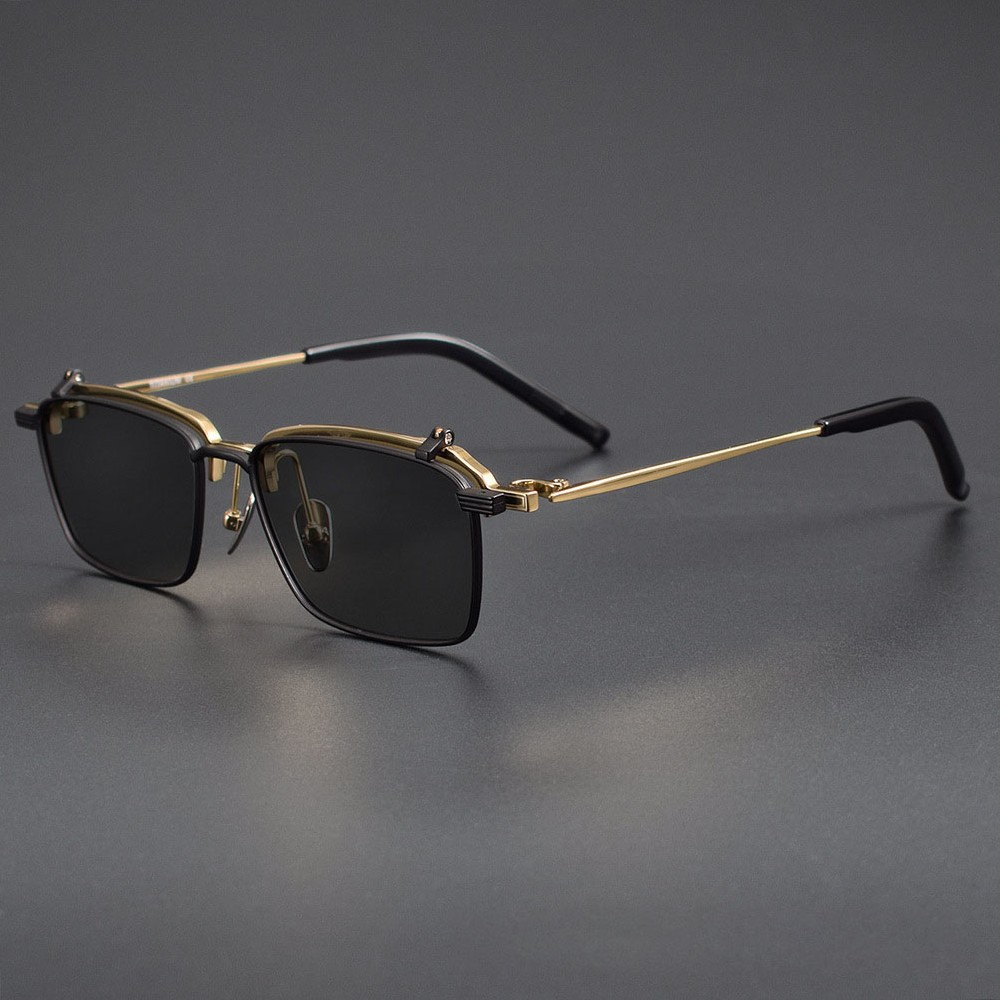 Vintage Flip Glasses Polarizing Sunshade Classic Flip Lens Glasses for Men and Women Clip on Reading Glasses Flip up Sunglasses