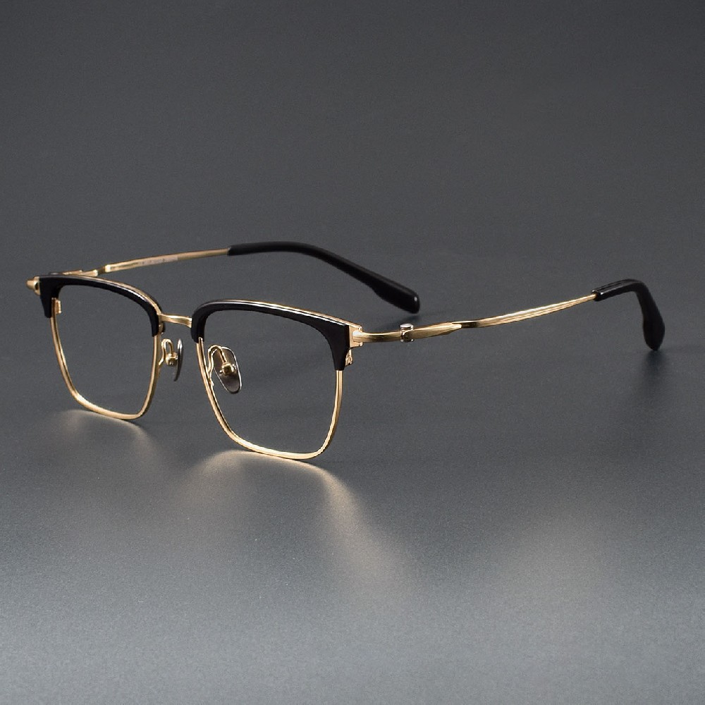 Acetate Titanium Glasses Frame Men Women Retro Vintage Square Prescription Eyeglasses Frame Myopia Optical Spectacles